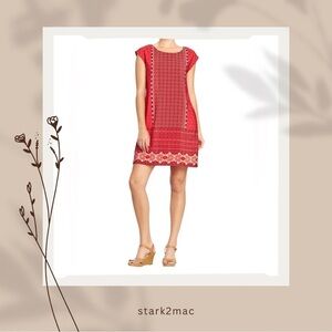 Old Navy Red Black Sheath Dress Sleeveless Mini